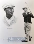 Ben Hogan collage ltd ed drawing signed by the artist – no. 2/850 image 15x 12” mf&g overall 21 x