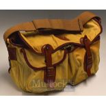 Good Hardy canvass and leather tackle/utility bag – with 2x internal pockets, 2x similar front