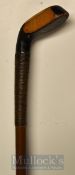 Unnamed Scare Neck Wooden Driver Head Sunday Golf Walking Stick in black stained wood with rear