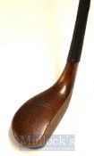 Henry (Harry) Hunter (Royal Cinque Port) late scare neck stained persimmon putter c.1890 – horn sole