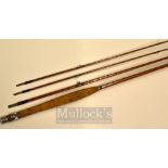 Hardy Rod: Hardy C.C. de France 8ft 3pc palakona fly rod c/w spare tip – clear agate lined butt