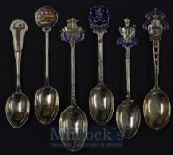 Hallmarked Silver Golf Club Spoons: To include Bridlington GC, Chertsy GC, Balmoral GC, Saint