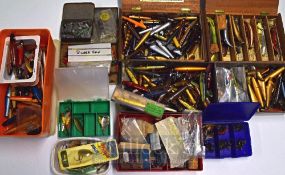 Large Selection of Baits – Consisting of Minnows, Weight, Hooks, Flies, Lures (box)