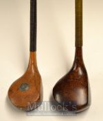 J.H Taylor Autograph Scare Neck Brassie with clear shaft stamp together with another JH Taylor