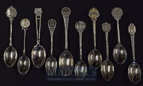 Hallmarked Silver Golf Club Spoons: To include Newport GC, Cawder GC, all having ornate designs (