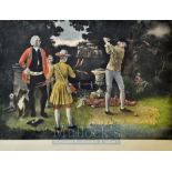 Josset, Lawrence (1910-1995) after THE PRACTICE SHOT- colour mezzotint of early 1800’s golfing scene