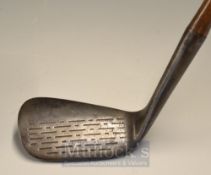 Rare Walter Pederson Patent Pending Mashie Niblick flanged sole No2 mashie niblick, with convex face