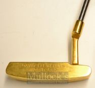 1987 David Llewellyn Gold Plated Ping Presentation Anser Putter unused and inscribed to the face ‘