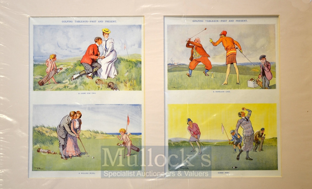 Collection of Frank Reynolds humorous golfing coloured prints et al (6) all in mounts and ready