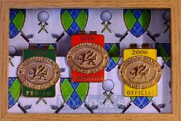 2006 Wales Open Golf Championship set of Official Enamel Money Clips (3): played at The Celtic Manor