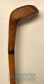 Willie Watt R.A.C Club Epsom Sunday Golf Walking Stick a light stained wooden driver head with black