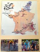 2015 Chris Froome Signed Tour De France Map – Framed with 2 candid original photograph one at