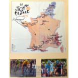 2015 Chris Froome Signed Tour De France Map – Framed with 2 candid original photograph one at