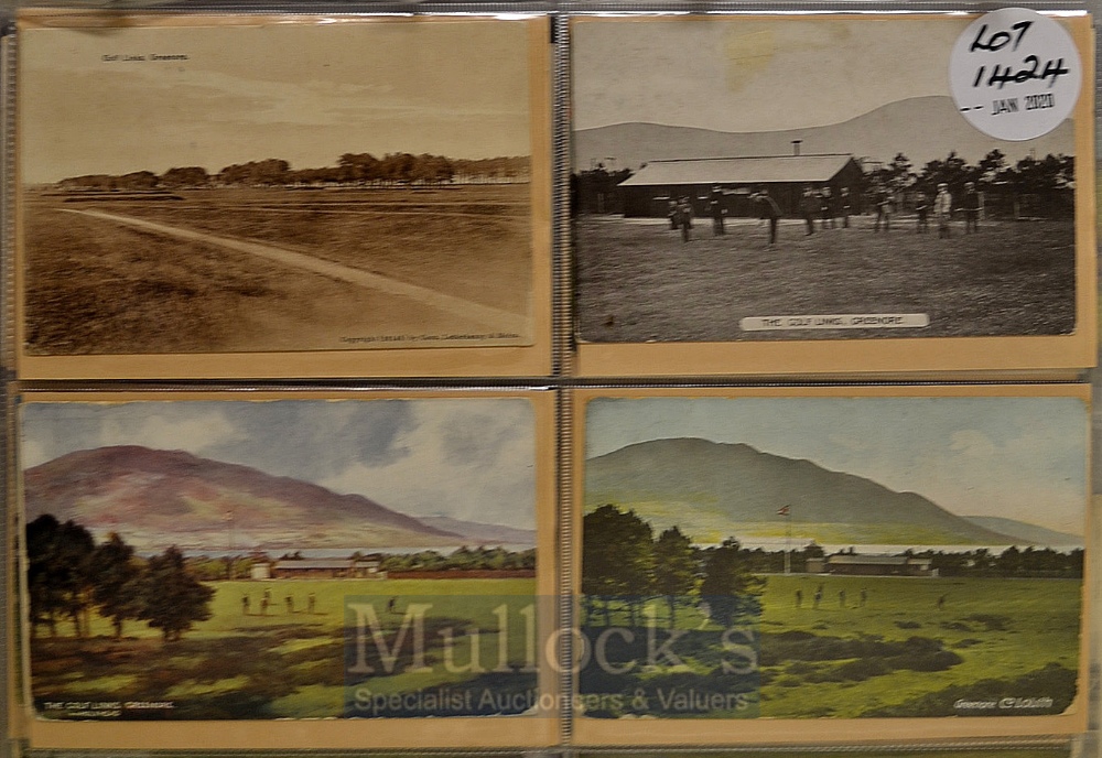 Collection of early Eire (Ireland) golf club and golf course postcards (17): 7x Greenore Co Louth