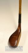 Fine Auchterlonie St Andrews longnose socket head stained persimmon head putter – horn sole insert –
