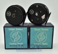 2x Fine Edgar Sealey Boxed Fly reels – 3.5” Flyluxe white handle, 2 screw centre latch, alloy line