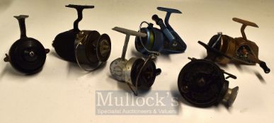 Collection of Spinning reels, To include Staionar Roule Quick Standard Berlin, J W Young The Ambidex