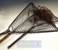 Hardy Landing Nets – 2 Variations 16” handle and 33” handle together with a unmarked tailer (3)
