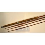 Sharpe Rod: J.S Sharpe Ltd Aberdeen Scottie brand 12ft 3pc spliced salmon fly rod c/w spare tip –