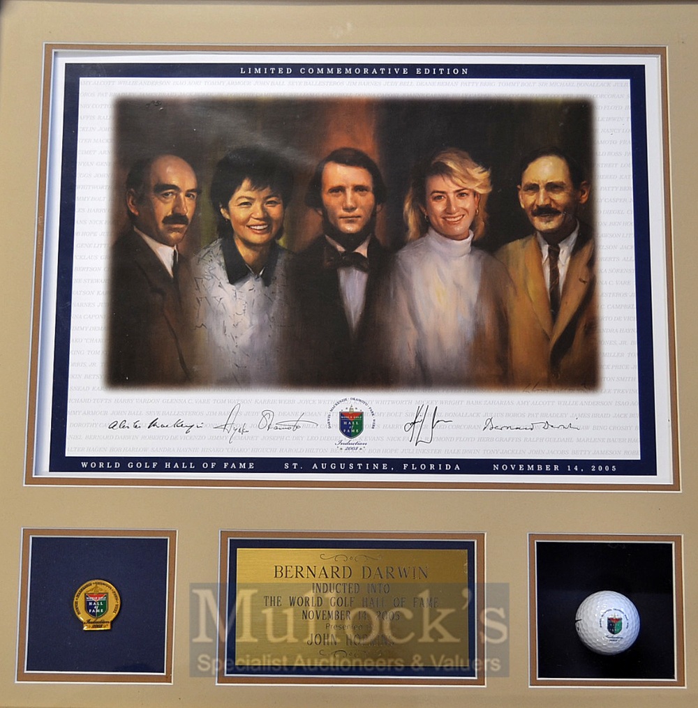 Bernard Darwin - 2005 Induction to The World Golf Hall of Fame special ltd ed framed display