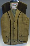 Bronte Classic Country wear Vest Jacket –L 4 press stud fronted, silk padded lining with single