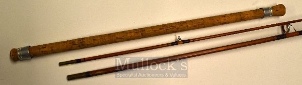 Chapman of Ware 500 Deluxe 10’ 2 piece split cane Avon rod - 24” detachable cork handle, burgundy