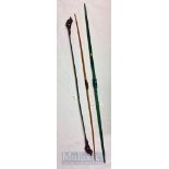 Selection of Bows –Three Longbows Slazenger missing one nock, Les Dunsdon Brantford ONT together