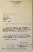 Bobby Jones signed letter dated 1969 – on official Robert Tyre Jones Jr headed paper dated May 1