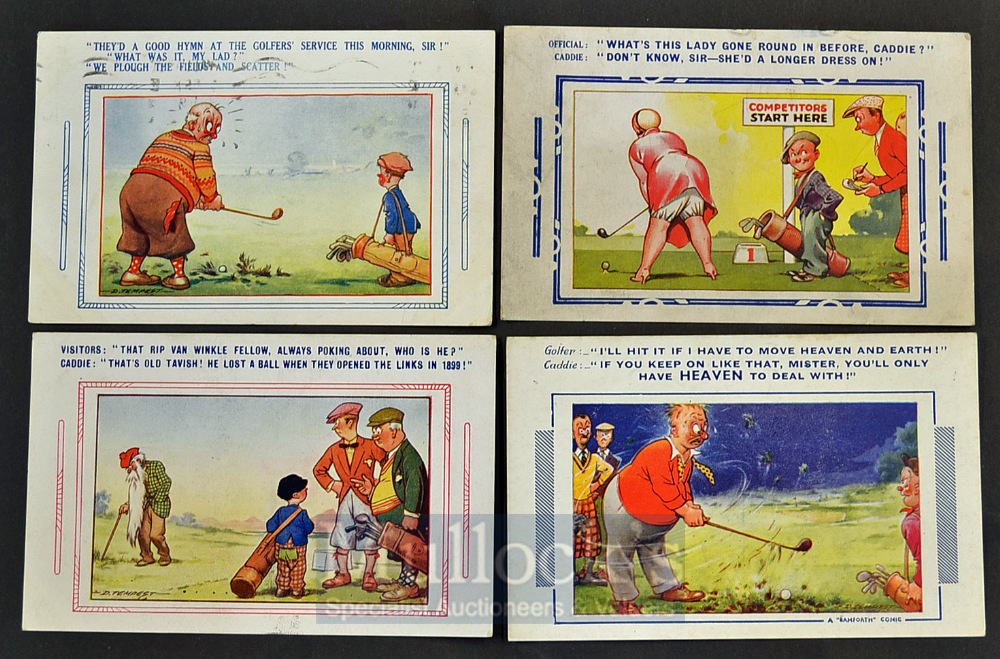 Large collection of early Golfing, Cycling and “The Captain” series humorous postcards from 1903 - Image 4 of 4