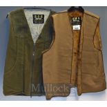 Barbour Clothing – XL Vest with leather shoulder pads, 2 large front pockets, check lined together