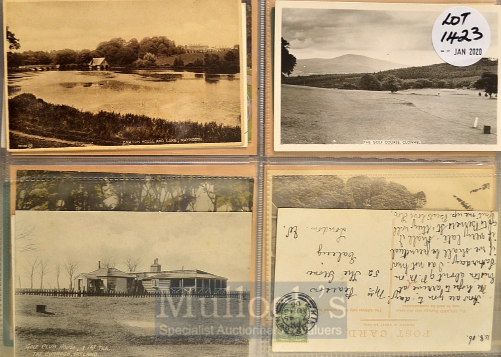 Collection of early Eire (Ireland) golf club and golf course postcards (18): 2x Bray, Baltinglass;