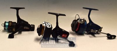 Selection of Mitchell Spinning reels, To include 410A, torpedo handle, 1120 G Graphite, 320 all LH