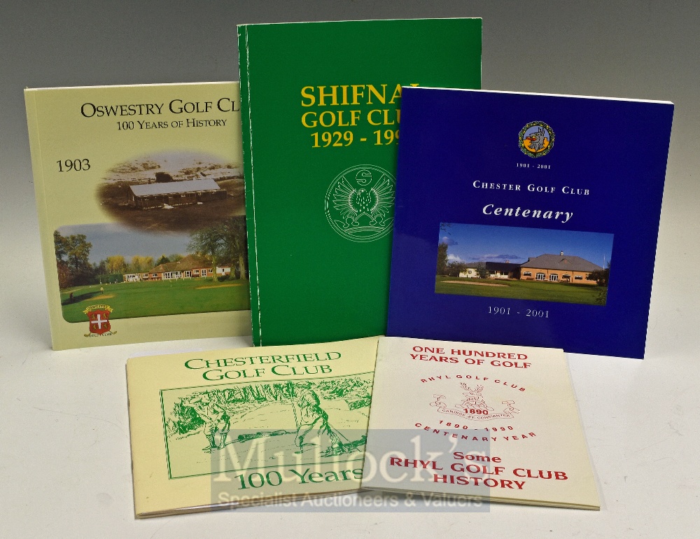 Golf Centenary/History selection of various Shropshire, Cheshire and North Wales golf club books (7)