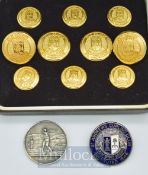Golf and Curling silver and brass medals, buttons and pin badge (2): 1914 Silver hallmarked embossed