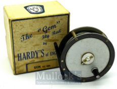 Hardy The Gem 3 3/8” alloy fly reel – black alloy foot, left or right hand wind - runs smoothly – in