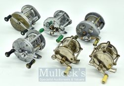 Selection of US multiplier reels, To include Ocean City 1600, Climan, Pflueger Akron, Portage Atlas,