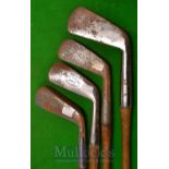 Harry Vardon Mid Iron with lined face plus 2x concentric backed irons one by Gibson the other
