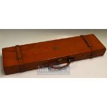Gunmark leather gun case – to fit up to 27” barrels and 20” stock, leather straps, carrying handle