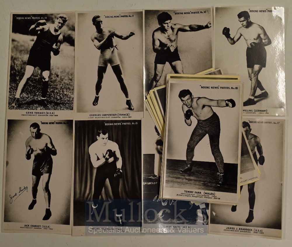 Boxing News Photo Postcards – Set numbers 1 to 54 featuring John L Sullivan, James J Corbett, Bob