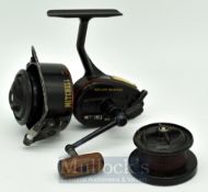 Mitchell 300 Pro Reel - Retaining most of the original black finish, with wooden handle c/w spare