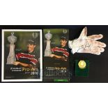 Padraig Harrington (3x Major golf Champion) signed worn leather golf glove together with J.P McManus