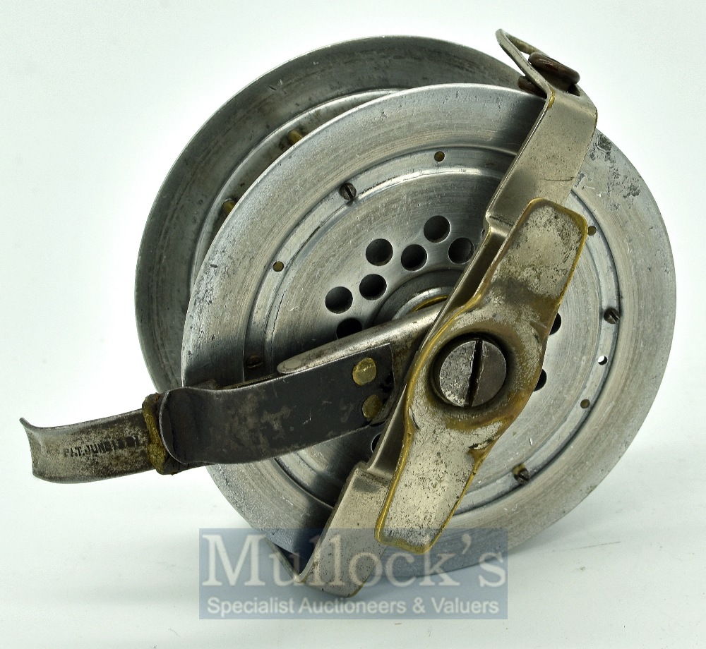Horrocks & Ibbotson USA the Y&E Auto Reel, Patent date June 1891, 3.25” diameter, alloy and brass - Image 2 of 2