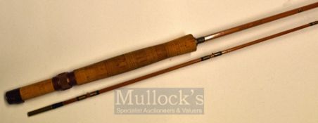 Fine Pezon et Michel Staling Normale 8ft 2pc split cane fly rod – with clear agate lined butt