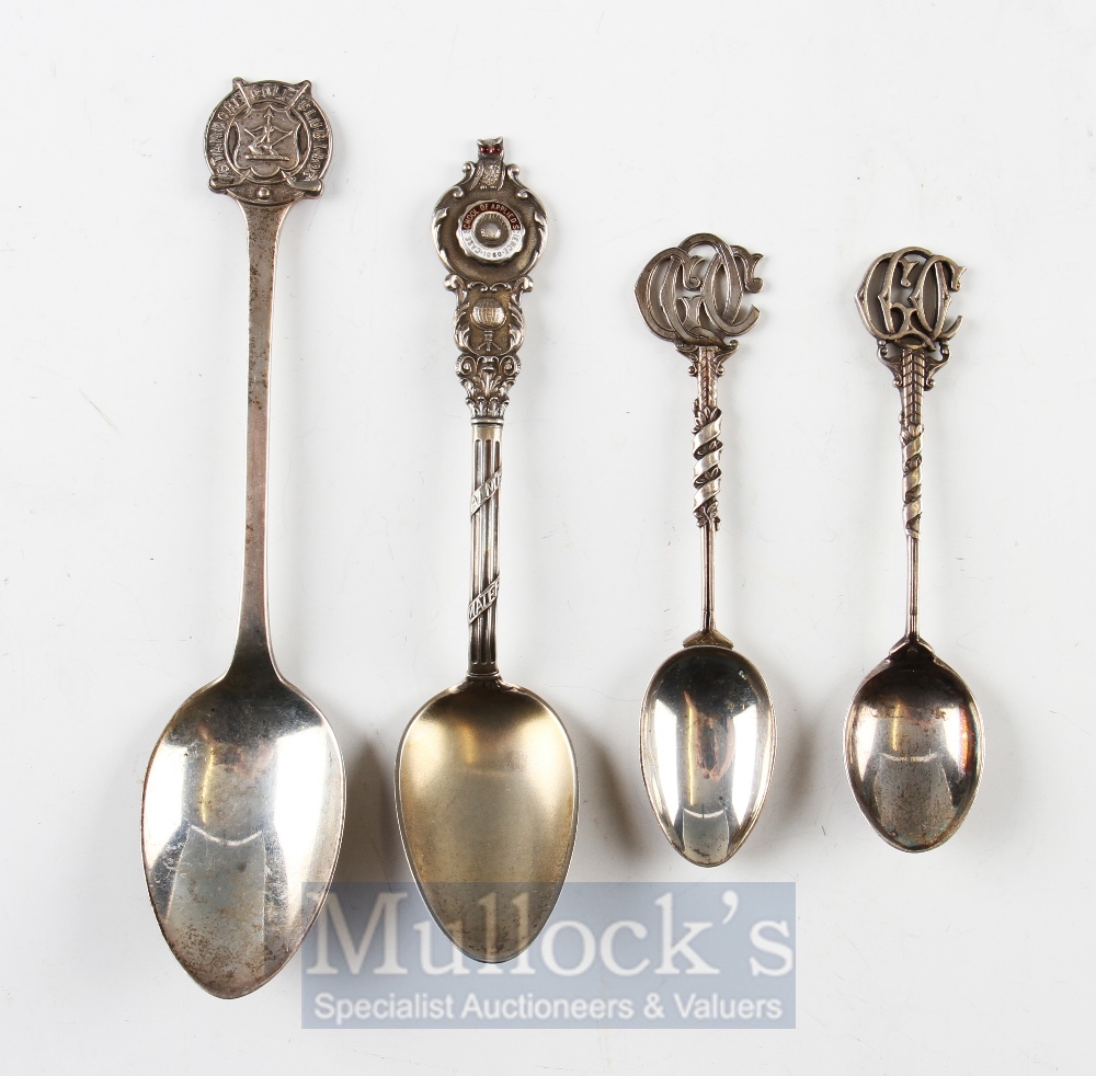 4x various silver golf club spoons to incl large Stanmore Golf Club with clubs crest and