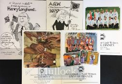 Collection of Association of Golf Writers Annual Award Dinner Menus from 1974 onwards to incl 2x