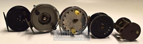 Collection of Fishing reels, To include P.D.Q. Mk 1 alloy trout fly reel 3.25” boxed, Sowerbutts &