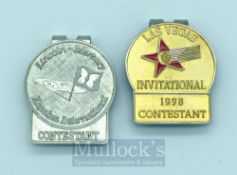 2x US Official Golf Contestants enamel money clips - 1997 Lincoln-Mercury Kapalua International Gol