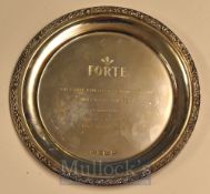 1991 Forte Ryder Cup Seniors Pro-Am Golf Tournament Silver Presentation Plate - Hallmarked silver
