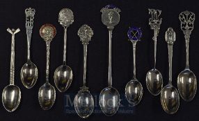 Hallmarked Silver Golf Club Spoons: To include Bordighera GC, SpringfieldPark GC, all having