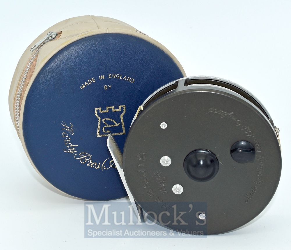 Hardy Marquis Disc 7 No 8/9 fly reel, black finish frame, silver drum, black handle, rear disc - Image 2 of 2